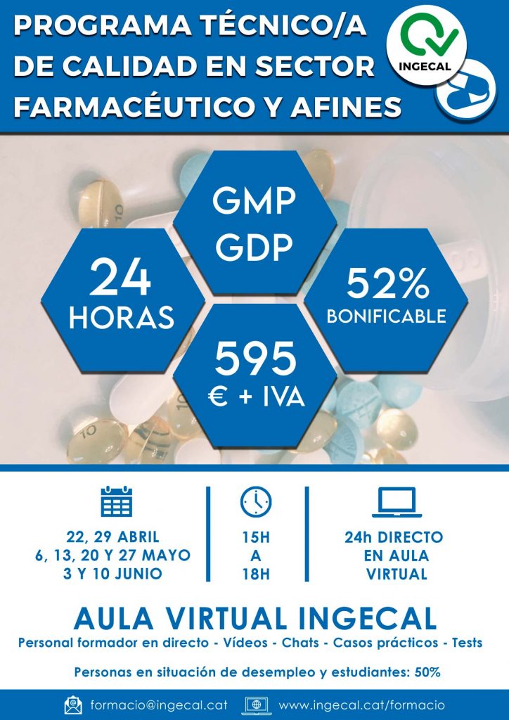 programa-farma Técnico de calidad en sector farmacéutico y afines